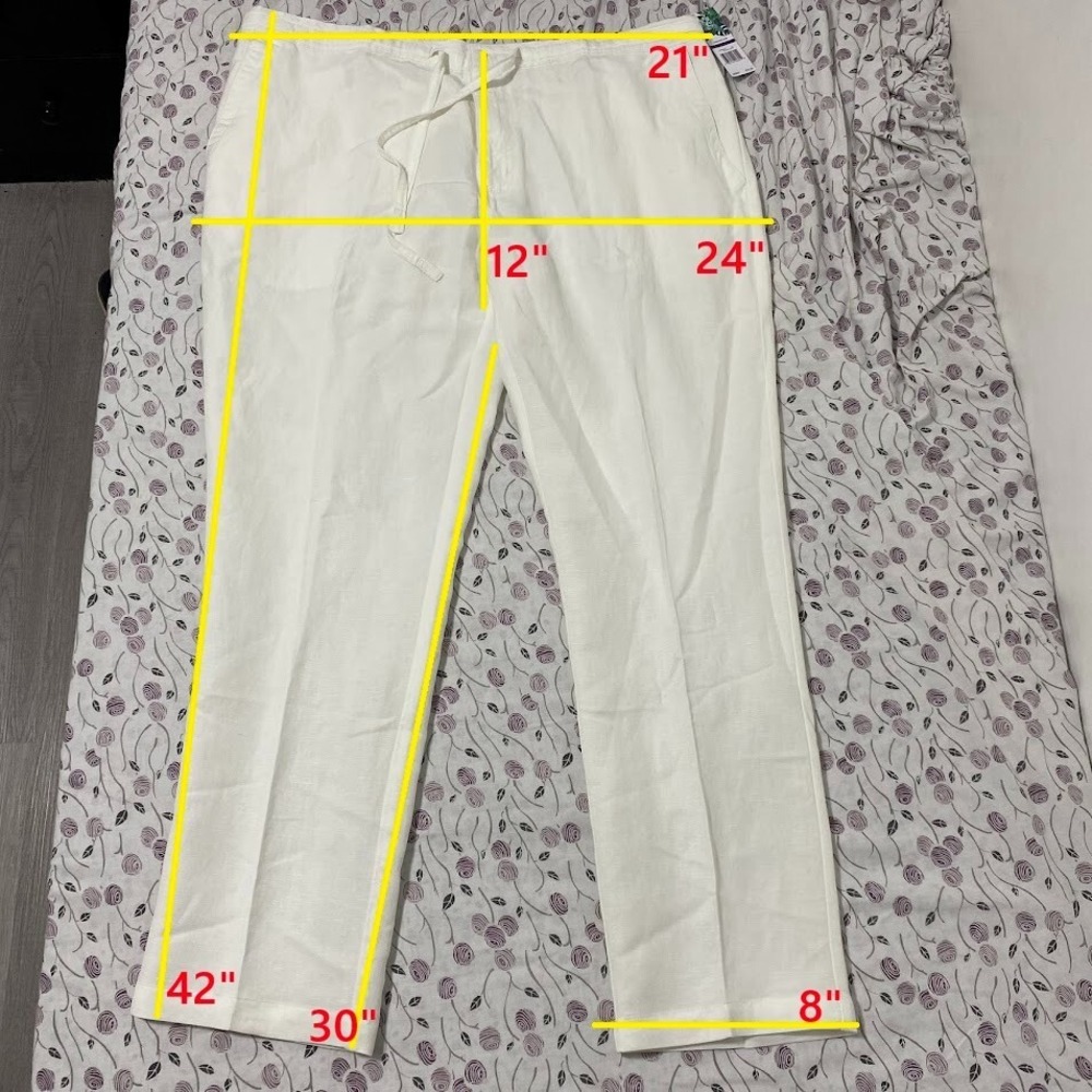 Cubavera Men's Linen-Blend Drawstring Pants with Pockets, Stretch Fabric XXL/32 - Picture 4 of 7